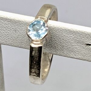 Handcrafted Blue Topaz Sterling Silver Ring